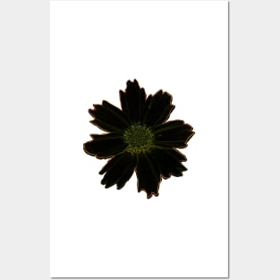 Filtered Black and Yellow Flower Photograph Posters and Art